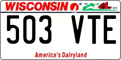 WI license plate 503VTE
