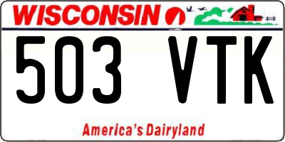 WI license plate 503VTK