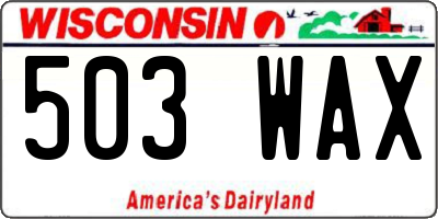 WI license plate 503WAX