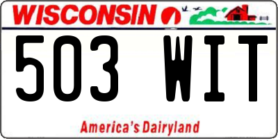 WI license plate 503WIT
