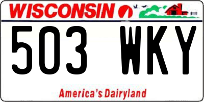 WI license plate 503WKY