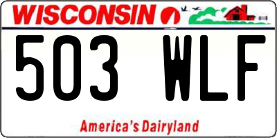WI license plate 503WLF