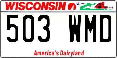 WI license plate 503WMD