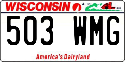 WI license plate 503WMG