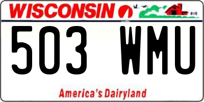 WI license plate 503WMU