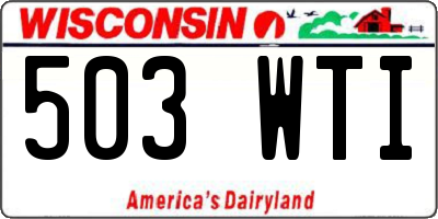 WI license plate 503WTI