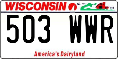 WI license plate 503WWR