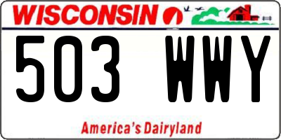 WI license plate 503WWY