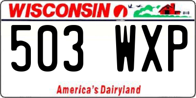 WI license plate 503WXP
