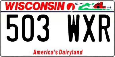 WI license plate 503WXR