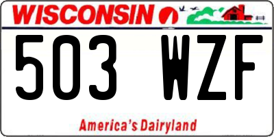 WI license plate 503WZF