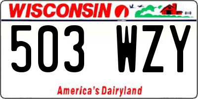 WI license plate 503WZY