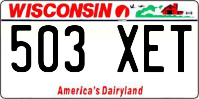 WI license plate 503XET