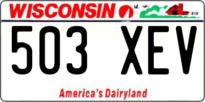WI license plate 503XEV