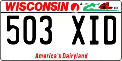 WI license plate 503XID