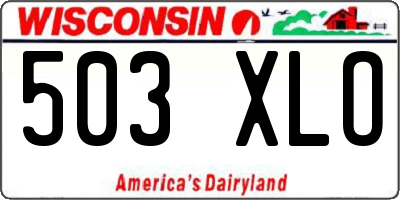 WI license plate 503XLO
