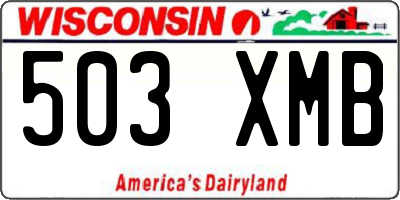 WI license plate 503XMB