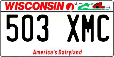 WI license plate 503XMC