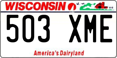 WI license plate 503XME