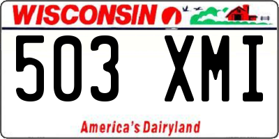 WI license plate 503XMI