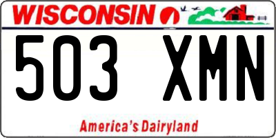 WI license plate 503XMN