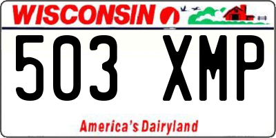WI license plate 503XMP
