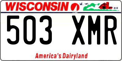 WI license plate 503XMR