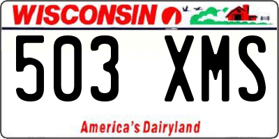 WI license plate 503XMS