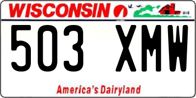 WI license plate 503XMW