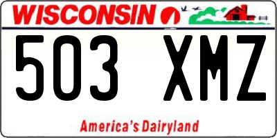 WI license plate 503XMZ