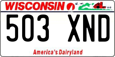 WI license plate 503XND