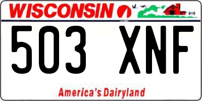 WI license plate 503XNF