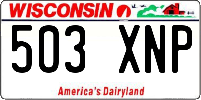 WI license plate 503XNP