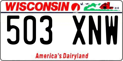 WI license plate 503XNW
