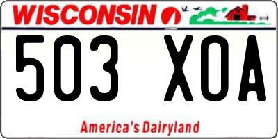 WI license plate 503XOA