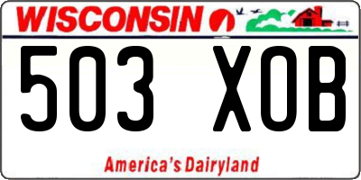 WI license plate 503XOB