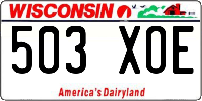 WI license plate 503XOE