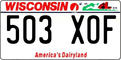 WI license plate 503XOF