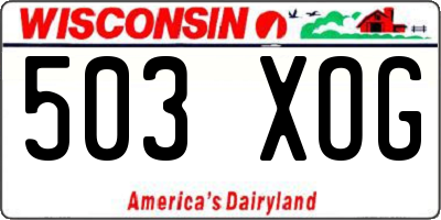 WI license plate 503XOG