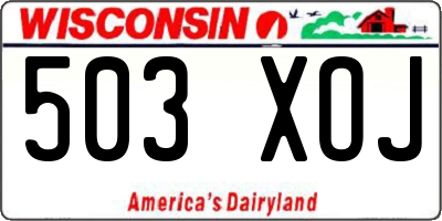 WI license plate 503XOJ