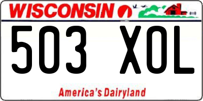 WI license plate 503XOL