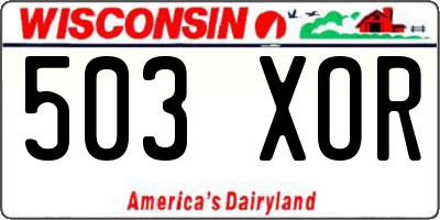 WI license plate 503XOR