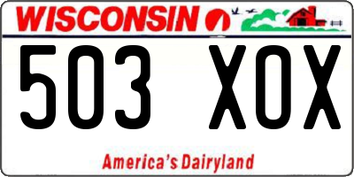 WI license plate 503XOX