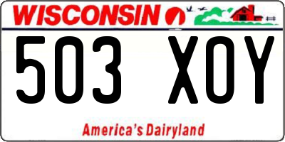 WI license plate 503XOY