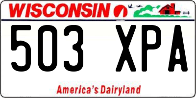 WI license plate 503XPA