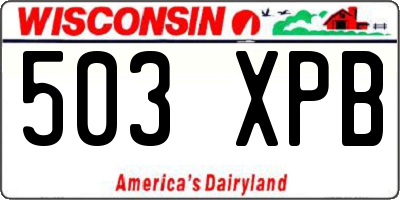 WI license plate 503XPB