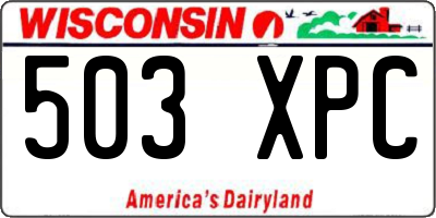 WI license plate 503XPC