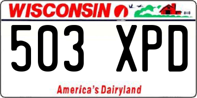 WI license plate 503XPD
