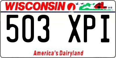 WI license plate 503XPI