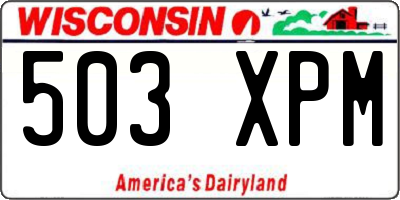 WI license plate 503XPM